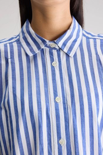 Blauw/wit gestreept hemdjurk met zakken Keren Bellerose 