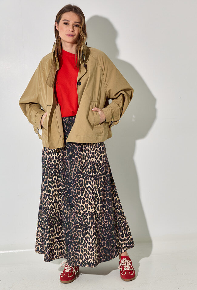 Beige korte wijdvallende trenchcoat Hubble Bellerose