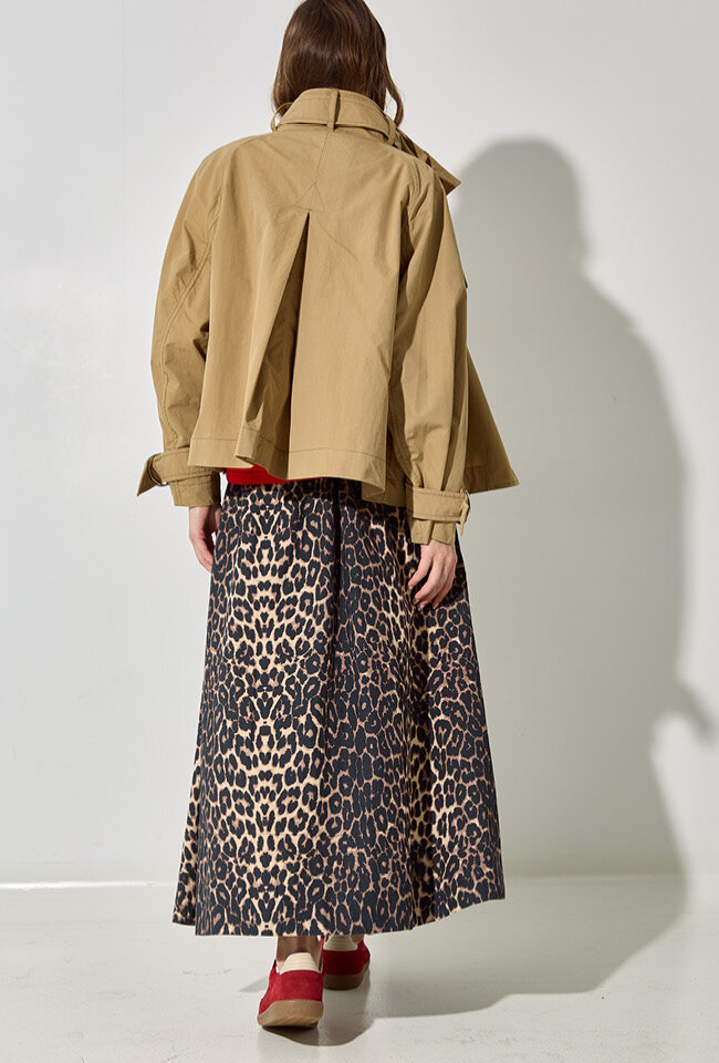 Beige korte wijdvallende trenchcoat Hubble Bellerose