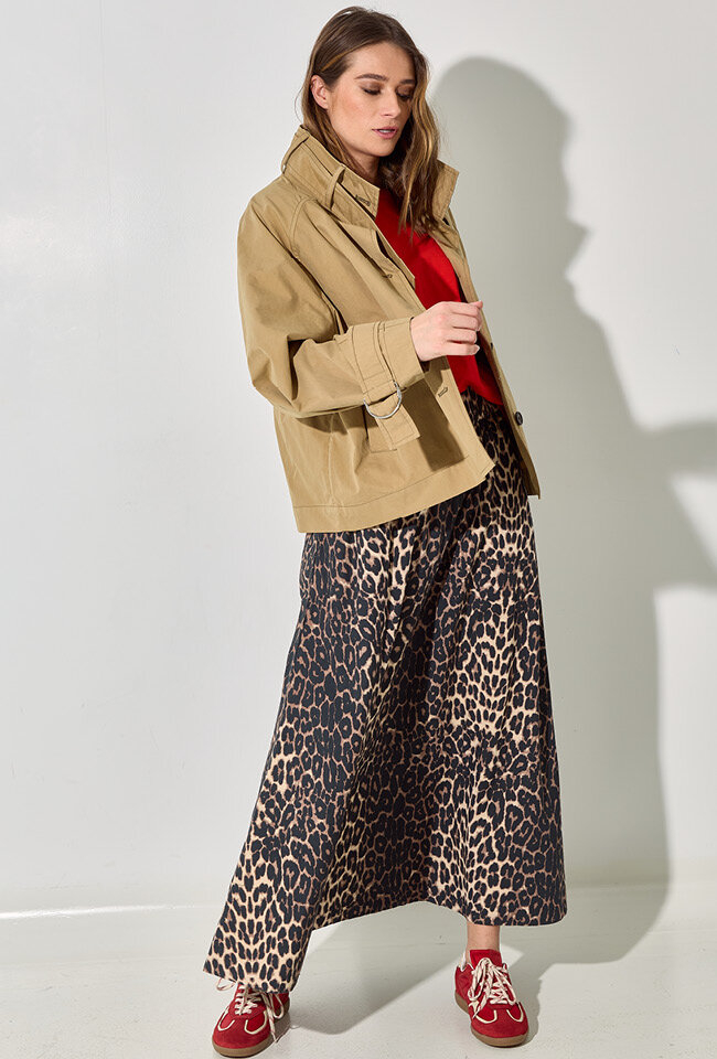 Beige korte wijdvallende trenchcoat Hubble Bellerose