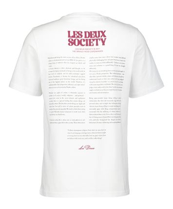Witte t-shirt met bordeaux print Les Deux 