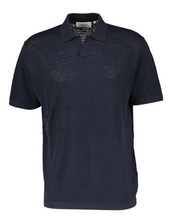 Donkerblauwes linnen polo Les Deux