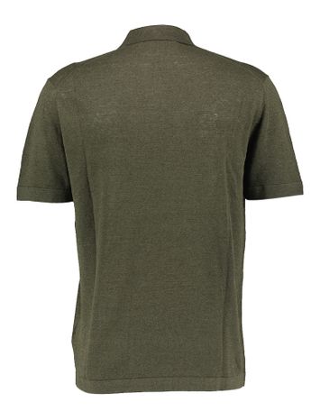 Kaki groene linnen polo Les Deux