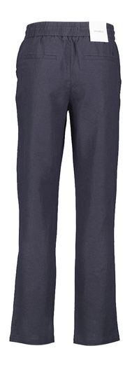 Donkerblauwe linnen broek met elastiek Les Deux 