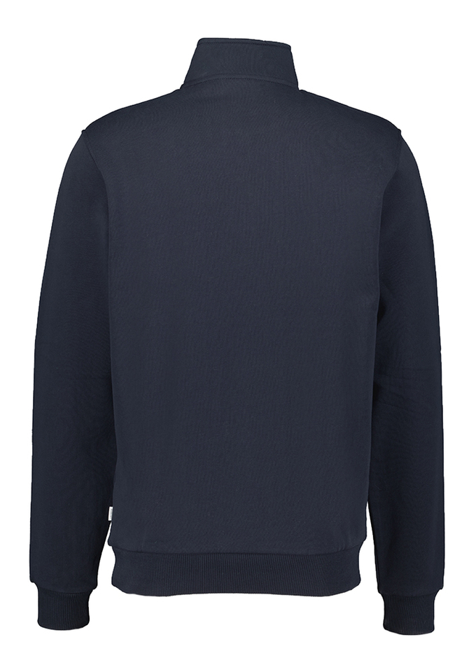 Donkerblauwe katoenen sweater met korte rits Les Deux