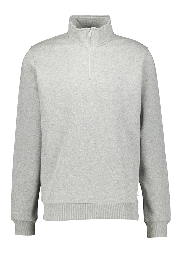 Lichtgrijze katoenen sweater met korte rits Les Deux