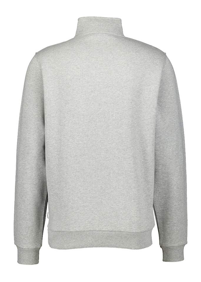 Lichtgrijze katoenen sweater met korte rits Les Deux