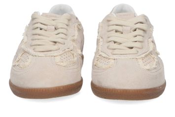 Cream lage sneakers met kant Chrochet Alohas