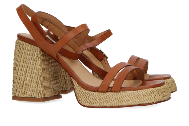 Cuero Victoria sandaal met blokhak Castaner