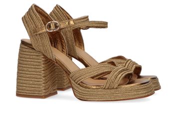Oro viejo valle sandalen met blokhak Castaner