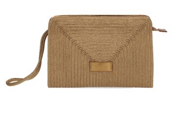 Goudkleurige crossbody in raffia Castaner