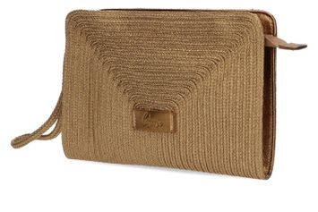 Goudkleurige crossbody in raffia Castaner
