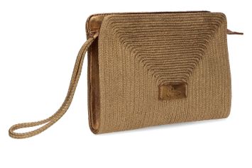 Goudkleurige crossbody in raffia Castaner