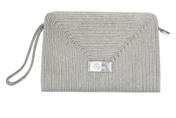 Zilverkleurige crossbody in raffia Castaner