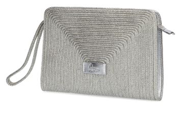 Zilverkleurige crossbody in raffia Castaner