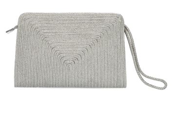 Zilverkleurige crossbody in raffia Castaner