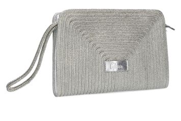 Zilverkleurige crossbody in raffia Castaner