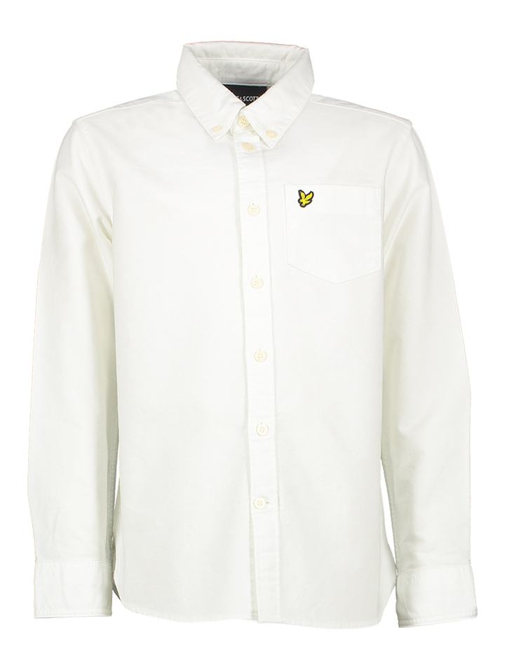 Wit katoenene hemd met logo Lyle & Scott 