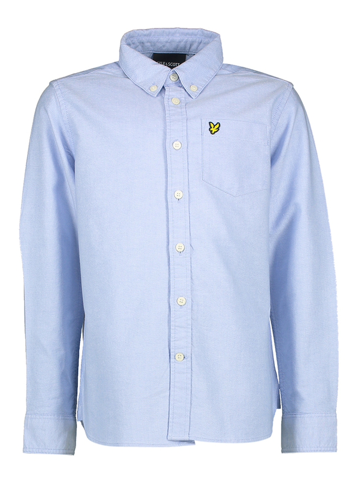 Lichtblauw katoenen hemd met logo Lyle & Scott
