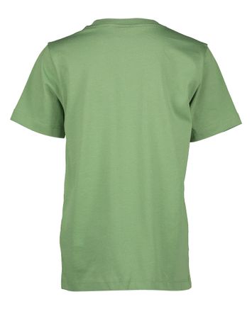 Groene katoenen t-shirt met ronde hals en merklogo Lyle & Scott