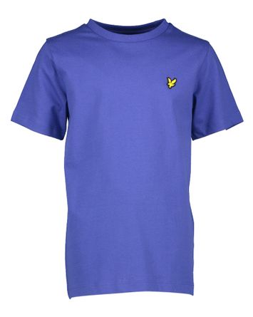 Kobaltblauwe katoenen t-shirt met ronde hals en merklogo Lyle & Scott