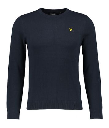 Donkerblauwe katoenen pull met ronde hals Lyle & Scott