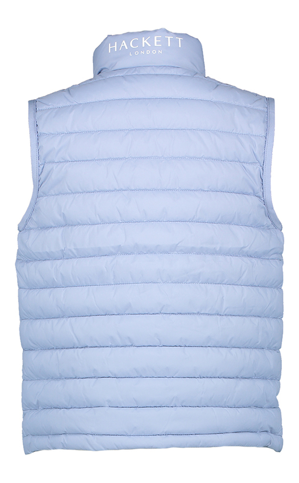 Lichtblauwe bodywarmer met logo Hackett