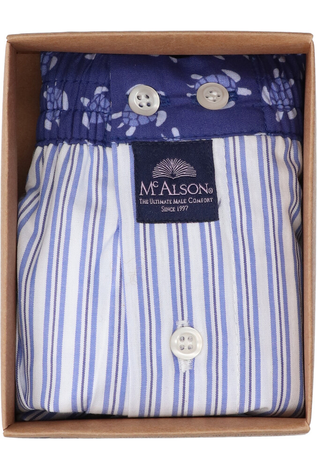 Wit met blauw gestreepte boxershort Mc Alson