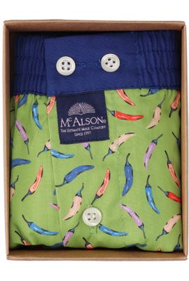 Groene boxershort met kleurrijke pepers Mc Alson