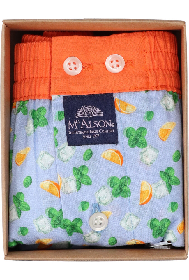 lichtblauwe boxershort met sinaasappels Mc Alson