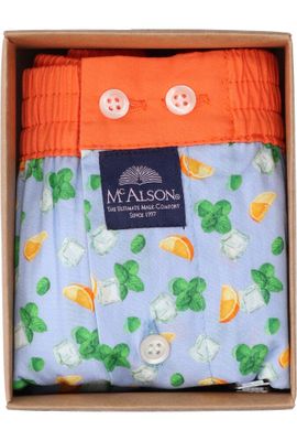 lichtblauwe boxershort met sinaasappels Mc Alson