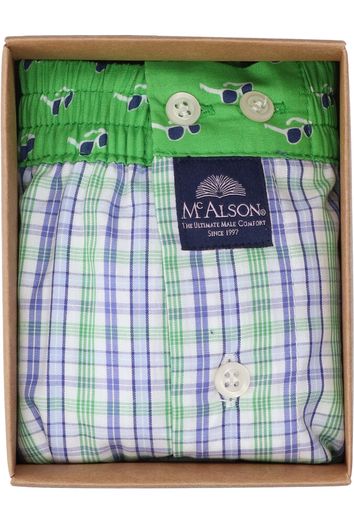 Groen met blauw geruite boxershort Mc Alson 