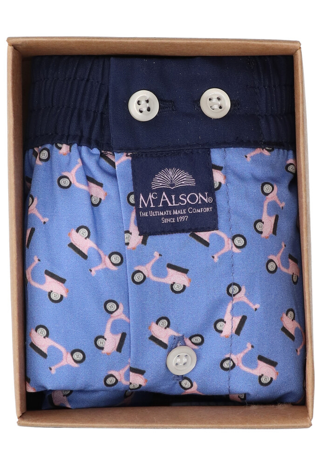 Blauwe boxershort met vespa's Mc Alson 