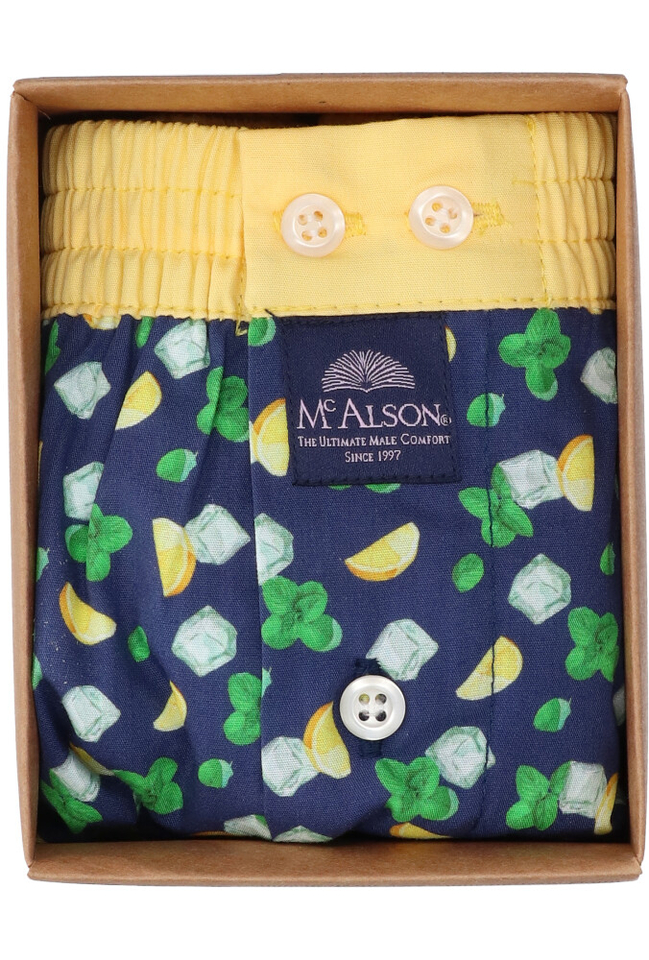 Donkerblauwe boxershort met citroenen Mc Alson 