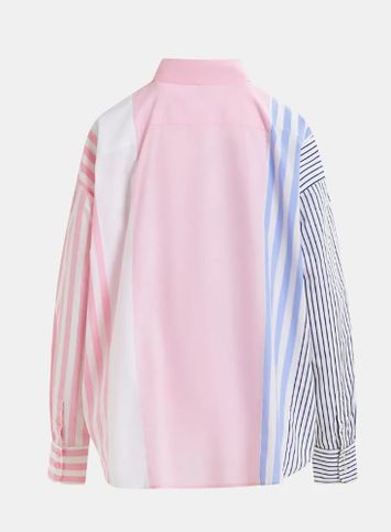 Pink met wit en blauw gestreepte bloes Hemix Essentiel