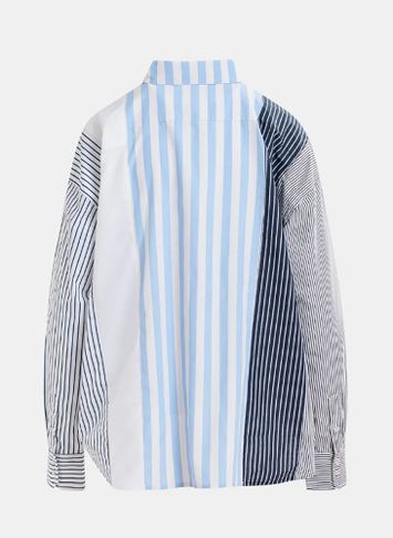 Wit, lichtblauw en donkerblauw gestreept overhemd Hemix Essentiel 