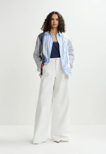 Wit, lichtblauw en donkerblauw gestreept overhemd Hemix Essentiel 