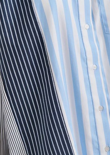 Wit, lichtblauw en donkerblauw gestreept overhemd Hemix Essentiel 