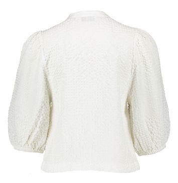 Wit overhemd met volumineuze mouwen en pailetten Haertfelt Essentiel 