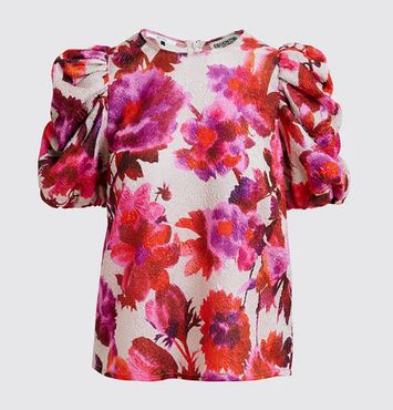 Off-white pink en paarse jacquard bloes Henrietta Essentiel 