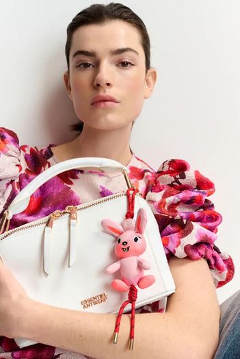 Off-white pink en paarse jacquard bloes Henrietta Essentiel 