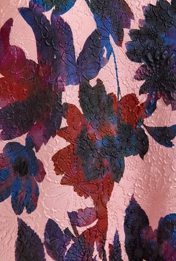 Dusty pink, donkerblauwe en paarse  jacquard bloes Henrietta Essentiel 