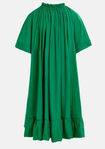 Groene oversized jurk met frul Heliotrope Essentiel 