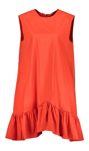Roodkleurige mini-jurk met volants en open rug Hibernate Essentiel