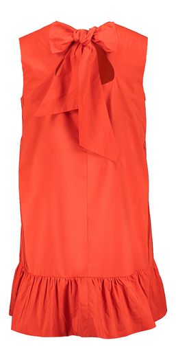 Roodkleurige mini-jurk met volants en open rug Hibernate Essentiel