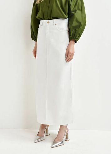 Witte jeansrok met split Hobbit Essentiel 