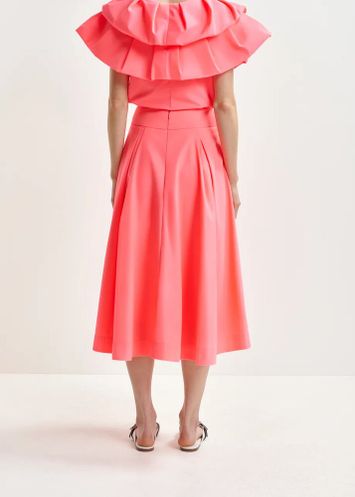 Fluo roze geplisseerde midirok Hosanna Essentiel
