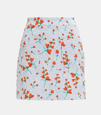 Witte minirok met bloemenprint Husan Essentiel 