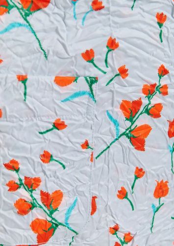 Witte minirok met bloemenprint Husan Essentiel 