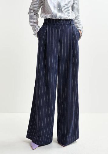 Donkerblauwe broek met krijtstreep Hotel Essentiel